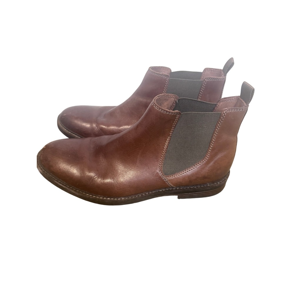 Clarks Paulsen Up Mens Brown Leather Chelsea Boots 10.5 M Classic Heritage